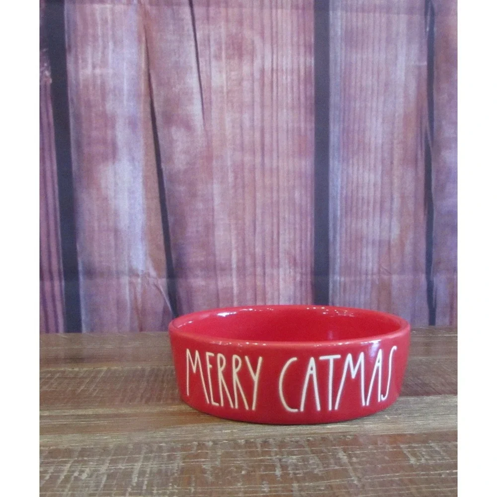 Rae Dunn Merry Catmas Cat Pet Bowl 5